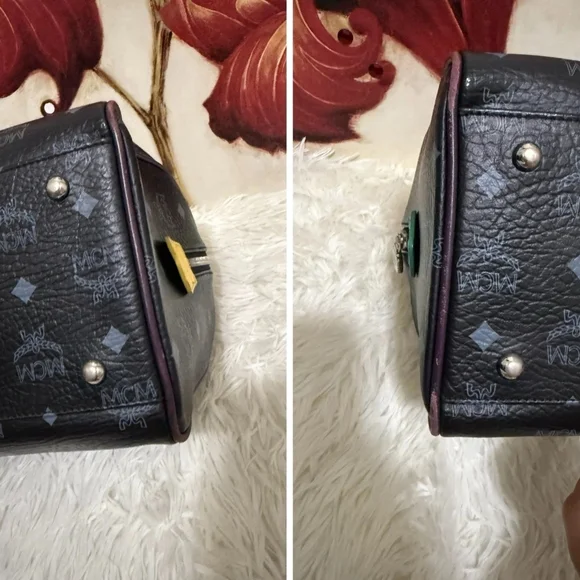 MCM Princess Lion Boston Black / Multi Color Handbag (EUC) - Picture 9 of 12